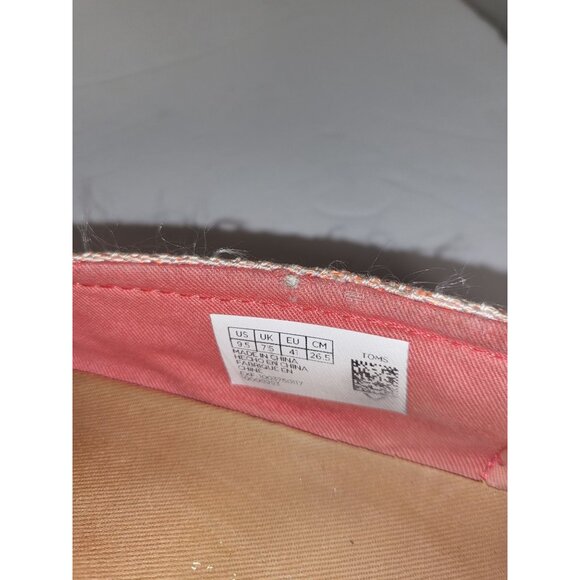 Toms Slip On Shoes Women Sz 9.5 Multicolor Fabric Everyday Casual School Summer - Picture 8 of 8